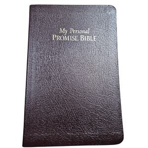 Vintage My Personal Promise Bible For Mothers Black Faux Leather Gilted Pages